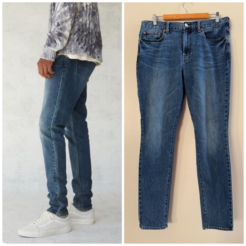 Mens Pacsun Stacked Skinny Dark Wash Jeans 33x32